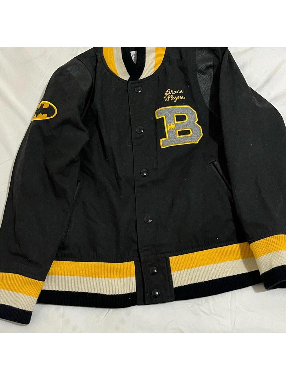 GAP Kids DC Batman Varsity Bomber Jacket Boys Size Medium 8